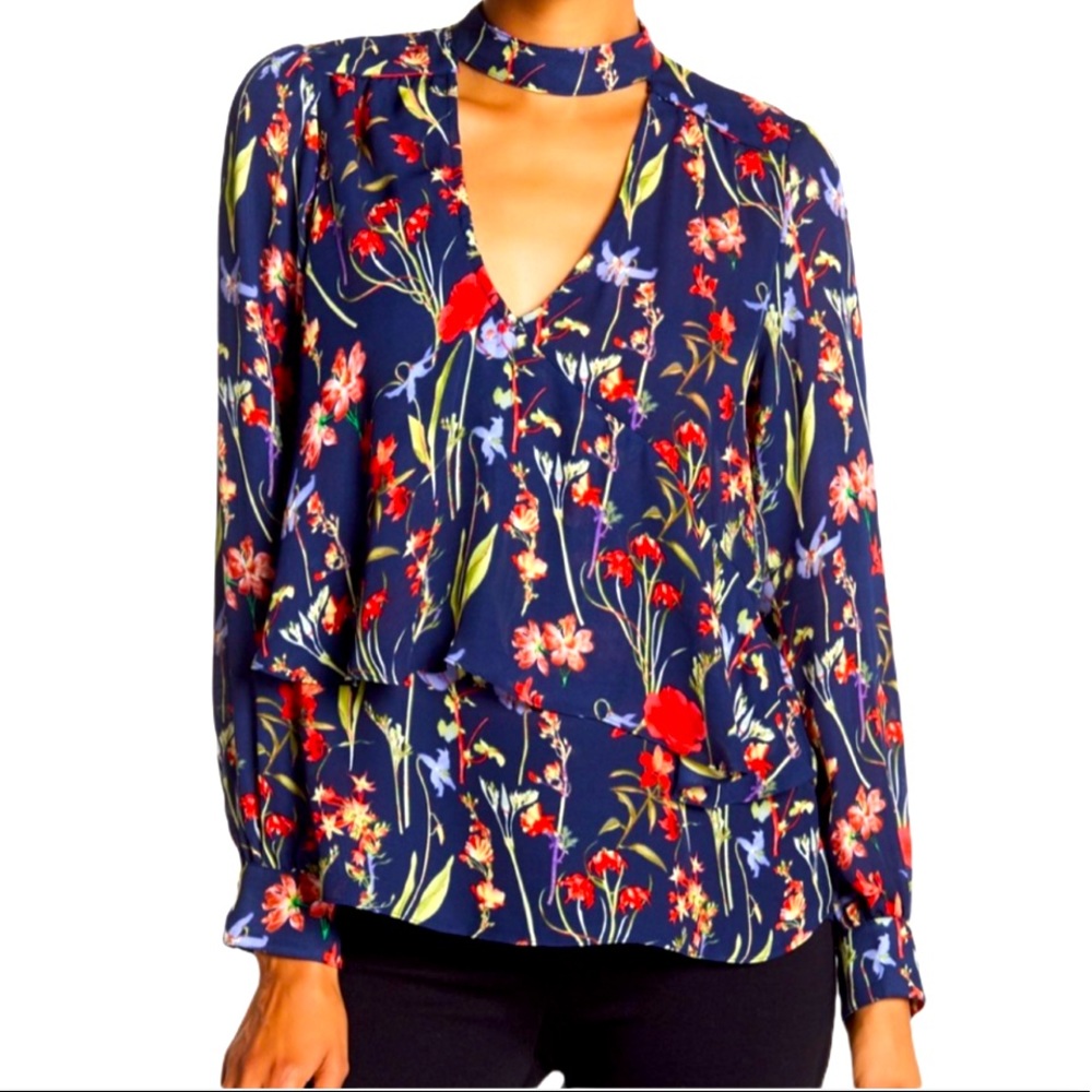 Parker Gardenia Night Chocker Neck Blouse …